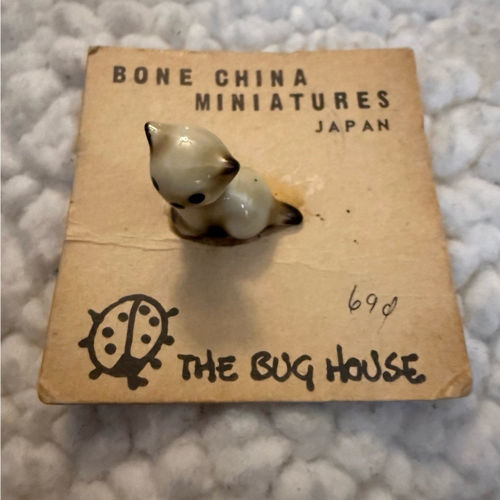 Bone China Miniature Cat Figurine